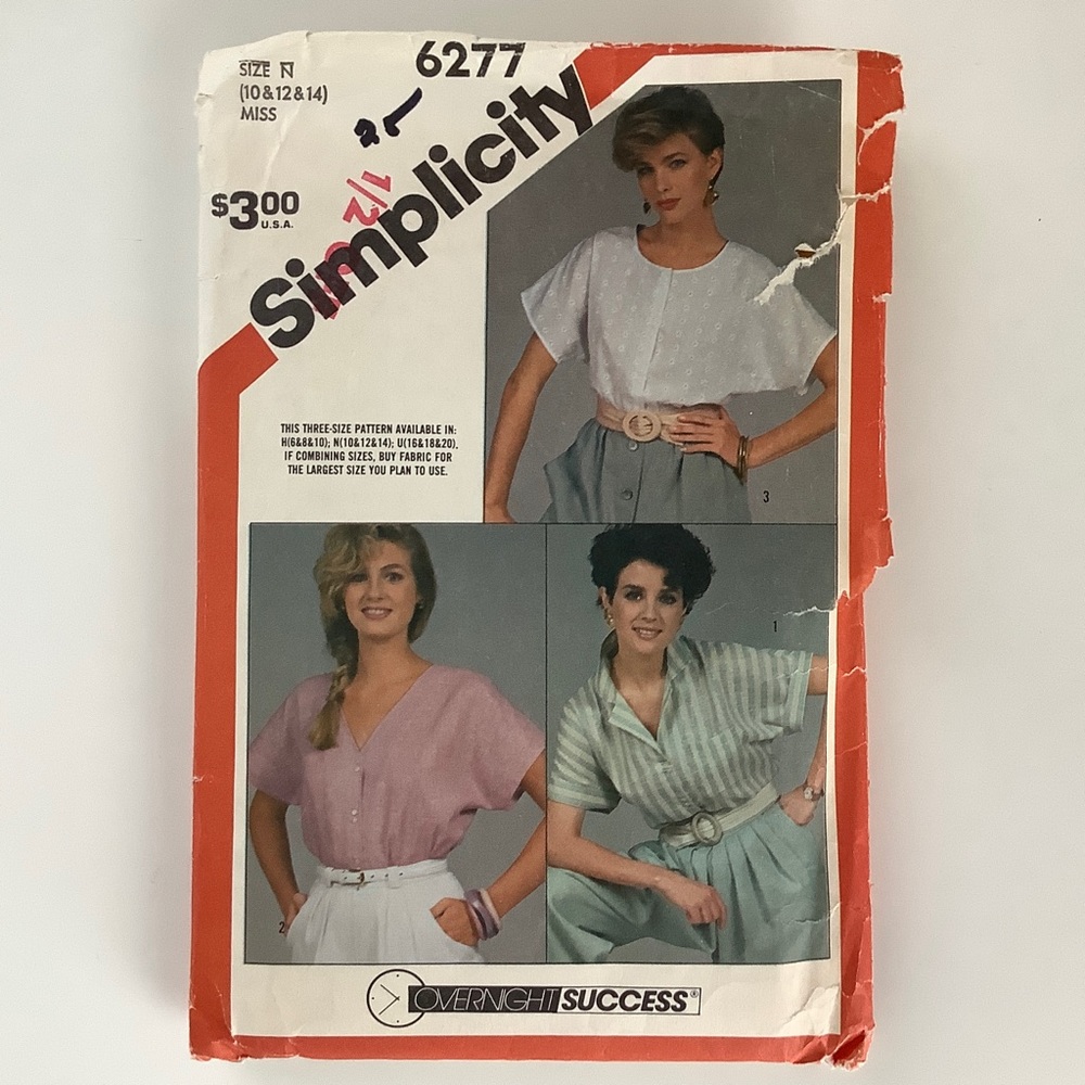 Simplicity 6277 Sewing Pattern